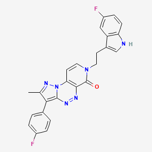 molecular formula C25H18F2N6O B6036872 7-[2-(5-fluoro-1H-indol-3-yl)ethyl]-3-(4-fluorophenyl)-2-methylpyrazolo[5,1-c]pyrido[4,3-e][1,2,4]triazin-6(7H)-one 