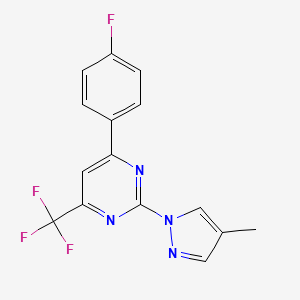 4-(4-Fluorophenyl)-2-(4-methylpyrazol-1-yl)-6-(trifluoromethyl)pyrimidine