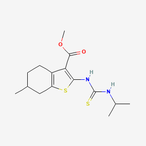 molecular formula C15H22N2O2S2 B6036928 methyl 2-{[(isopropylamino)carbonothioyl]amino}-6-methyl-4,5,6,7-tetrahydro-1-benzothiophene-3-carboxylate 