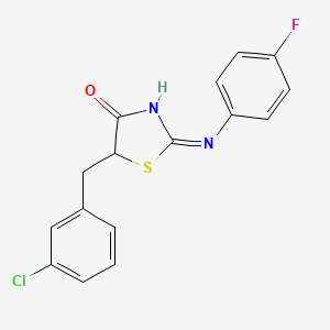 molecular formula C16H12ClFN2OS B6036937 5-(3-chlorobenzyl)-2-[(4-fluorophenyl)imino]-1,3-thiazolidin-4-one CAS No. 5849-70-7