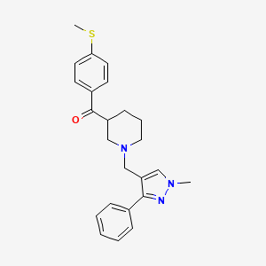 {1-[(1-methyl-3-phenyl-1H-pyrazol-4-yl)methyl]-3-piperidinyl}[4-(methylthio)phenyl]methanone