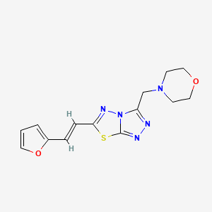 molecular formula C14H15N5O2S B603697 6-[(E)-2-(furan-2-yl)ethenyl]-3-(morpholin-4-ylmethyl)[1,2,4]triazolo[3,4-b][1,3,4]thiadiazole CAS No. 1190323-87-5