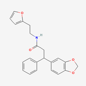 3-(1,3-benzodioxol-5-yl)-N-[2-(2-furyl)ethyl]-3-phenylpropanamide