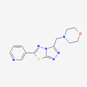 molecular formula C13H14N6OS B603699 3-(4-Morpholinylmethyl)-6-(3-pyridinyl)[1,2,4]triazolo[3,4-b][1,3,4]thiadiazole CAS No. 1207605-44-4