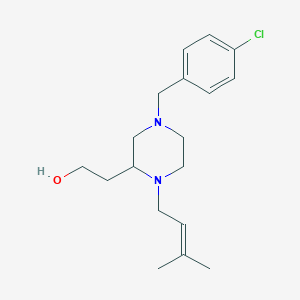 molecular formula C18H27ClN2O B6036995 2-[4-(4-chlorobenzyl)-1-(3-methyl-2-buten-1-yl)-2-piperazinyl]ethanol 