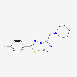 molecular formula C15H16BrN5S B603700 6-(4-Bromophenyl)-3-(1-piperidinylmethyl)[1,2,4]triazolo[3,4-b][1,3,4]thiadiazole CAS No. 1207604-97-4