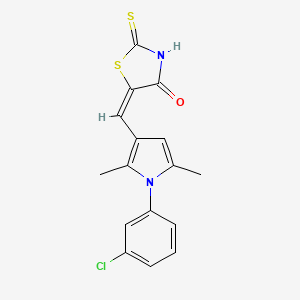 molecular formula C16H13ClN2OS2 B6037003 5-{[1-(3-chlorophenyl)-2,5-dimethyl-1H-pyrrol-3-yl]methylene}-2-thioxo-1,3-thiazolidin-4-one CAS No. 6053-97-0