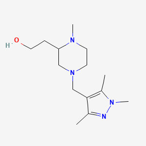 molecular formula C14H26N4O B6037045 2-{1-methyl-4-[(1,3,5-trimethyl-1H-pyrazol-4-yl)methyl]-2-piperazinyl}ethanol 