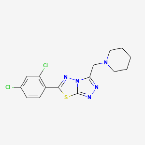 molecular formula C15H15Cl2N5S B603708 6-(2,4-Dichlorophenyl)-3-(1-piperidinylmethyl)[1,2,4]triazolo[3,4-b][1,3,4]thiadiazole CAS No. 1207606-57-2