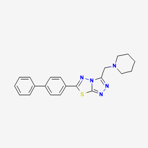 molecular formula C21H21N5S B603710 6-[1,1'-Biphenyl]-4-yl-3-(1-piperidinylmethyl)[1,2,4]triazolo[3,4-b][1,3,4]thiadiazole CAS No. 1207605-24-0