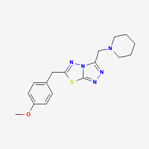 molecular formula C17H21N5OS B603711 6-(4-Methoxybenzyl)-3-(piperidin-1-ylmethyl)[1,2,4]triazolo[3,4-b][1,3,4]thiadiazole CAS No. 1207604-63-4