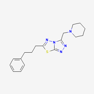molecular formula C18H23N5S B603713 6-(3-Phenylpropyl)-3-(1-piperidinylmethyl)[1,2,4]triazolo[3,4-b][1,3,4]thiadiazole CAS No. 1219568-05-4