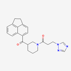 molecular formula C23H24N4O2 B6037133 1,2-dihydro-5-acenaphthylenyl{1-[3-(1H-1,2,4-triazol-1-yl)propanoyl]-3-piperidinyl}methanone 