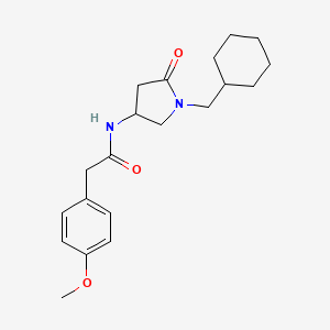 molecular formula C20H28N2O3 B6037148 N-[1-(cyclohexylmethyl)-5-oxo-3-pyrrolidinyl]-2-(4-methoxyphenyl)acetamide 