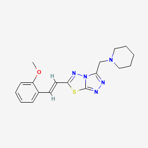 molecular formula C18H21N5OS B603716 6-[2-(2-Methoxyphenyl)vinyl]-3-(1-piperidinylmethyl)[1,2,4]triazolo[3,4-b][1,3,4]thiadiazole CAS No. 1219590-49-4