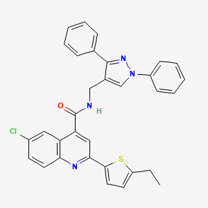 6-chloro-N-[(1,3-diphenyl-1H-pyrazol-4-yl)methyl]-2-(5-ethyl-2-thienyl)-4-quinolinecarboxamide
