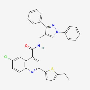 molecular formula C32H25ClN4OS B6037166 6-chloro-N-[(1,3-diphenyl-1H-pyrazol-4-yl)methyl]-2-(5-ethyl-2-thienyl)-4-quinolinecarboxamide 