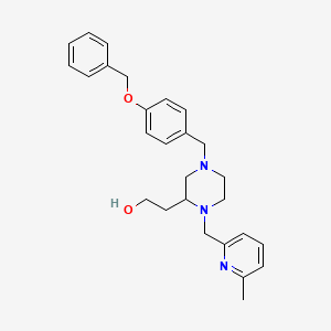 molecular formula C27H33N3O2 B6037174 2-{4-[4-(benzyloxy)benzyl]-1-[(6-methyl-2-pyridinyl)methyl]-2-piperazinyl}ethanol 