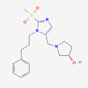 molecular formula C18H25N3O3S B6037178 (3S)-1-{[2-(methylsulfonyl)-1-(3-phenylpropyl)-1H-imidazol-5-yl]methyl}-3-pyrrolidinol 