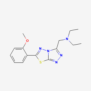 molecular formula C15H19N5OS B603721 N-ethyl-N-{[6-(2-methoxyphenyl)[1,2,4]triazolo[3,4-b][1,3,4]thiadiazol-3-yl]methyl}ethanamine CAS No. 1269278-67-2