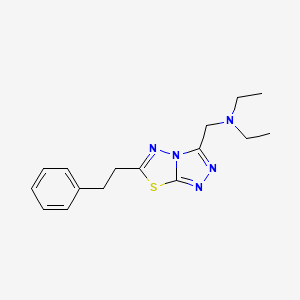 molecular formula C16H21N5S B603723 N-ethyl-N-{[6-(2-phenylethyl)[1,2,4]triazolo[3,4-b][1,3,4]thiadiazol-3-yl]methyl}ethanamine CAS No. 1282133-45-2
