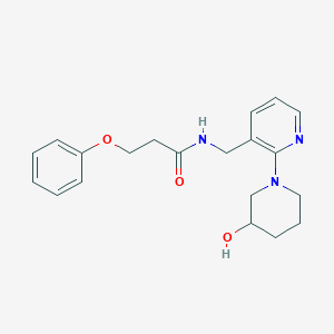molecular formula C20H25N3O3 B6037236 N-{[2-(3-hydroxy-1-piperidinyl)-3-pyridinyl]methyl}-3-phenoxypropanamide 
