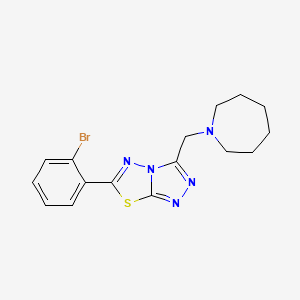 molecular formula C16H18BrN5S B603726 3-(1-Azepanylmethyl)-6-(2-bromophenyl)[1,2,4]triazolo[3,4-b][1,3,4]thiadiazole CAS No. 1260633-86-0