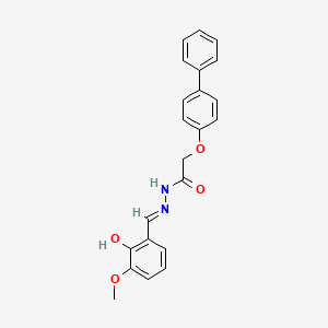 molecular formula C22H20N2O4 B6037261 2-(4-biphenylyloxy)-N'-(2-hydroxy-3-methoxybenzylidene)acetohydrazide 