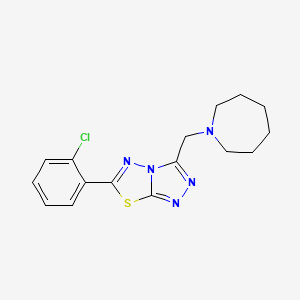 molecular formula C16H18ClN5S B603727 3-(1-Azepanylmethyl)-6-(2-chlorophenyl)[1,2,4]triazolo[3,4-b][1,3,4]thiadiazole CAS No. 1246071-22-6