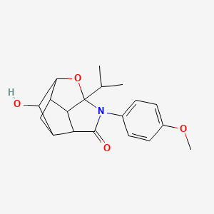 molecular formula C19H23NO4 B6037270 9-hydroxy-6-isopropyl-5-(4-methoxyphenyl)-7-oxa-5-azatetracyclo[6.3.0.0~2,6~.0~3,10~]undecan-4-one 