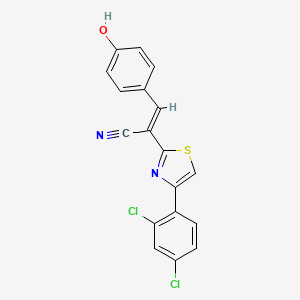 molecular formula C18H10Cl2N2OS B6037284 2-[4-(2,4-dichlorophenyl)-1,3-thiazol-2-yl]-3-(4-hydroxyphenyl)acrylonitrile 