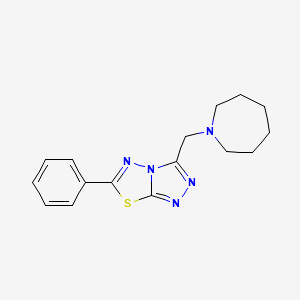 molecular formula C16H19N5S B603729 3-(1-Azepanylmethyl)-6-phenyl[1,2,4]triazolo[3,4-b][1,3,4]thiadiazole CAS No. 1246075-70-6