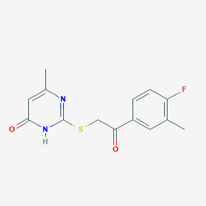 1-(4-fluoro-3-methylphenyl)-2-[(4-hydroxy-6-methyl-2-pyrimidinyl)thio]ethanone