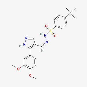 4-tert-butyl-N'-{[3-(3,4-dimethoxyphenyl)-1H-pyrazol-4-yl]methylene}benzenesulfonohydrazide