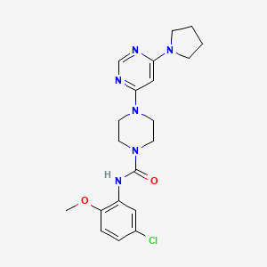 molecular formula C20H25ClN6O2 B6037363 N-(5-chloro-2-methoxyphenyl)-4-[6-(1-pyrrolidinyl)-4-pyrimidinyl]-1-piperazinecarboxamide 