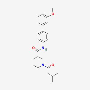 molecular formula C24H30N2O3 B6037366 N-(3'-methoxy-4-biphenylyl)-1-(3-methylbutanoyl)-3-piperidinecarboxamide 