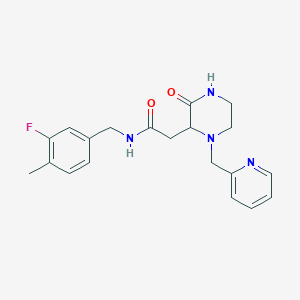 molecular formula C20H23FN4O2 B6037368 N-(3-fluoro-4-methylbenzyl)-2-[3-oxo-1-(2-pyridinylmethyl)-2-piperazinyl]acetamide 