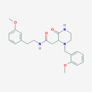 molecular formula C23H29N3O4 B6037376 2-[1-(2-methoxybenzyl)-3-oxo-2-piperazinyl]-N-[2-(3-methoxyphenyl)ethyl]acetamide 