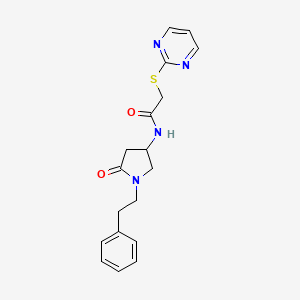 N-[5-oxo-1-(2-phenylethyl)-3-pyrrolidinyl]-2-(2-pyrimidinylthio)acetamide