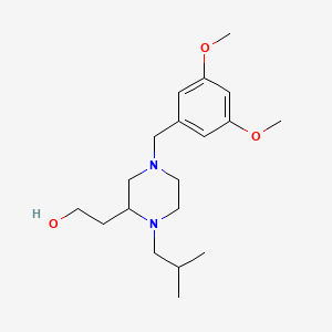 molecular formula C19H32N2O3 B6037390 2-[4-(3,5-dimethoxybenzyl)-1-isobutyl-2-piperazinyl]ethanol 