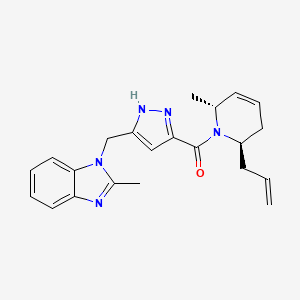 molecular formula C22H25N5O B6037395 1-[(3-{[(2R*,6R*)-2-allyl-6-methyl-3,6-dihydro-1(2H)-pyridinyl]carbonyl}-1H-pyrazol-5-yl)methyl]-2-methyl-1H-benzimidazole 