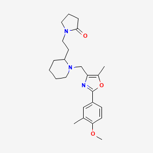 1-[2-(1-{[2-(4-methoxy-3-methylphenyl)-5-methyl-1,3-oxazol-4-yl]methyl}-2-piperidinyl)ethyl]-2-pyrrolidinone
