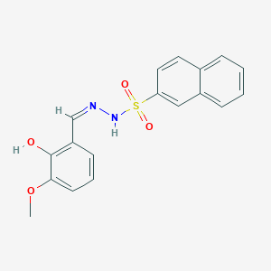 molecular formula C18H16N2O4S B6037412 N'-(2-hydroxy-3-methoxybenzylidene)-2-naphthalenesulfonohydrazide 
