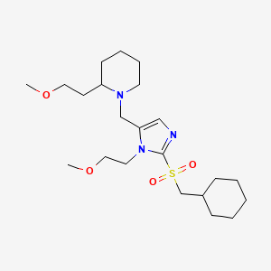 molecular formula C22H39N3O4S B6037436 1-{[2-[(cyclohexylmethyl)sulfonyl]-1-(2-methoxyethyl)-1H-imidazol-5-yl]methyl}-2-(2-methoxyethyl)piperidine 