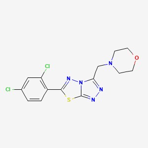 molecular formula C14H13Cl2N5OS B603745 6-(2,4-Dichlorophenyl)-3-(4-morpholinylmethyl)[1,2,4]triazolo[3,4-b][1,3,4]thiadiazole CAS No. 1190288-97-1