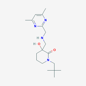 molecular formula C18H30N4O2 B6037457 1-(2,2-dimethylpropyl)-3-({[(4,6-dimethyl-2-pyrimidinyl)methyl]amino}methyl)-3-hydroxy-2-piperidinone 