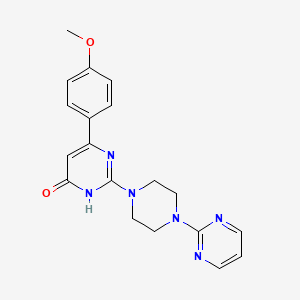 molecular formula C19H20N6O2 B6037509 6-(4-methoxyphenyl)-2-[4-(2-pyrimidinyl)-1-piperazinyl]-4(3H)-pyrimidinone 