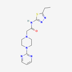 molecular formula C14H19N7OS B6037515 N-(5-ethyl-1,3,4-thiadiazol-2-yl)-2-[4-(2-pyrimidinyl)-1-piperazinyl]acetamide 