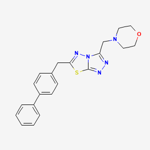 molecular formula C21H21N5OS B603753 6-(Biphenyl-4-ylmethyl)-3-(morpholin-4-ylmethyl)[1,2,4]triazolo[3,4-b][1,3,4]thiadiazole CAS No. 1190286-43-1