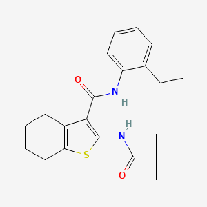 molecular formula C22H28N2O2S B6037530 2-[(2,2-dimethylpropanoyl)amino]-N-(2-ethylphenyl)-4,5,6,7-tetrahydro-1-benzothiophene-3-carboxamide 